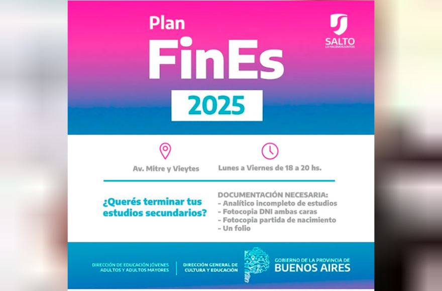 La iniciativa está destinada a personas jóvenes y adultas que deseen finalizar sus estudios secundarios.