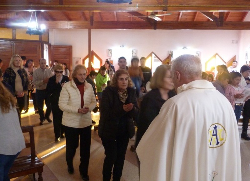 Misa oficiada por el obispo de San Nicolás, Hugo Santiago.