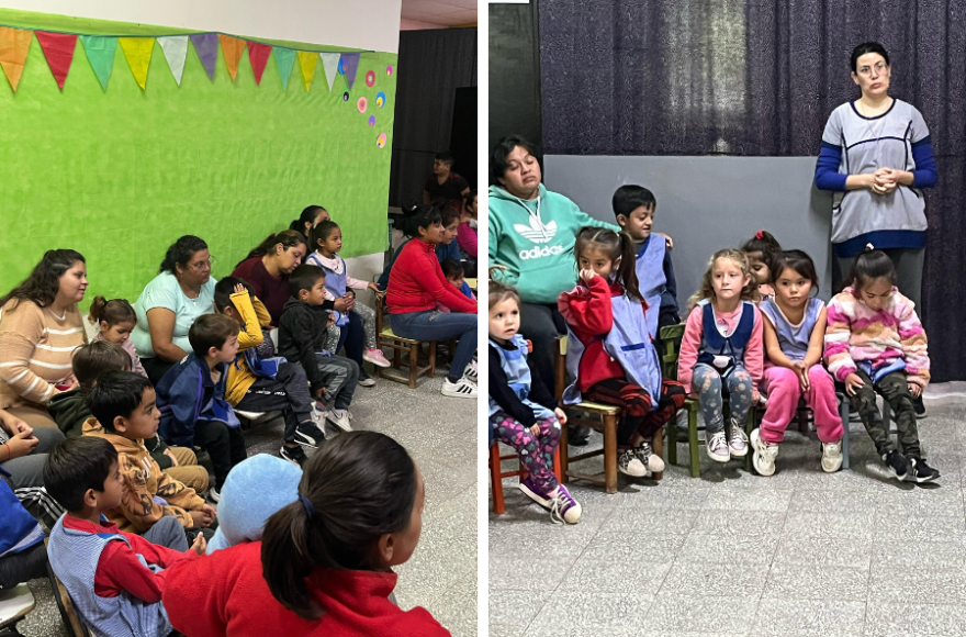 La actividad fue en el jardín de infantes N° 910.