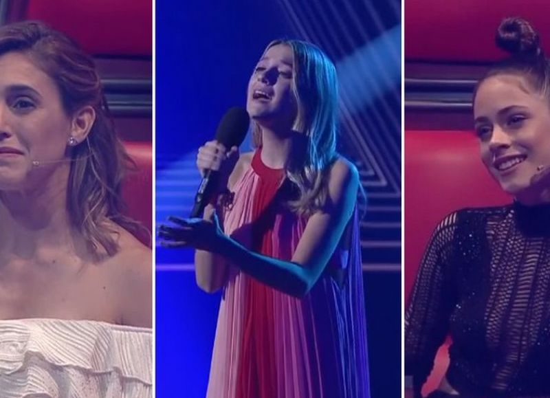 La joven rojense interpretó “El tiempo es veloz”, de David Lebón. La Sole y Tini Stoessel quedaron embobados.