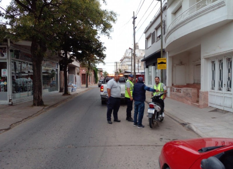 Accidente en calle San Martín.