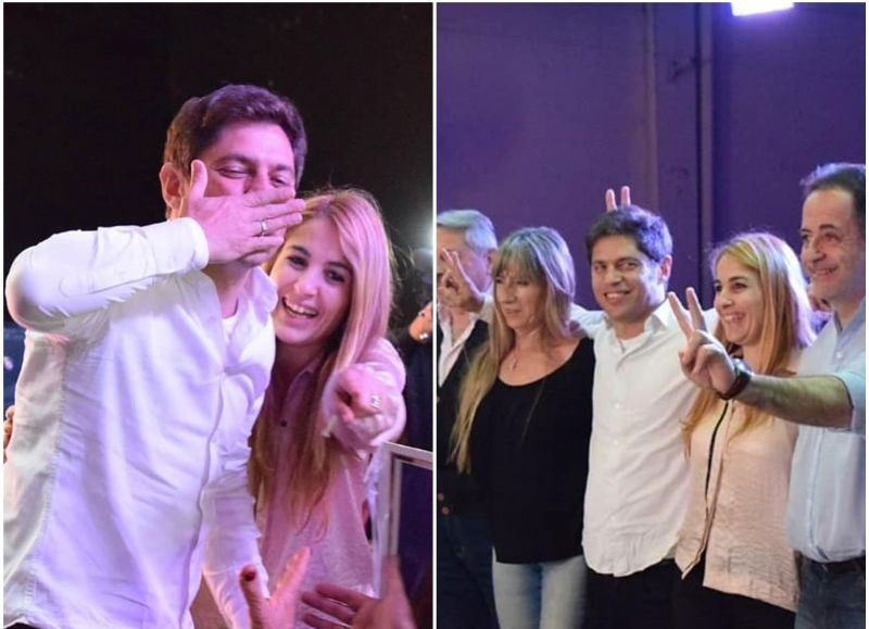 Axel Kicillof y María Eugenia Ball Lima, juntos en el Fomento Centenario de Pergamino.