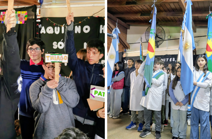 Cada estudiante pasó al frente con un cartel con su nombre, gesto que simbolizó la esencia del proyecto.