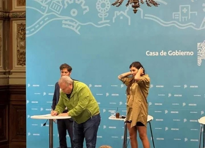 Axel Kicillof, Ricardo Alessandro y Daniela Vilar.