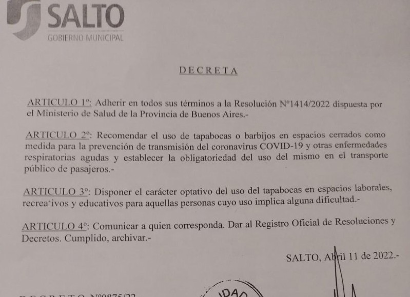 El decreto en cuestión.