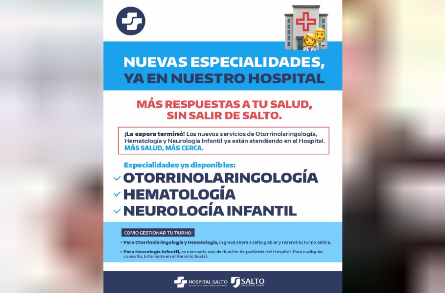 El hospital local incorporó tres nuevos servicios de alta complejidad para fortalecer la atención en el distrito.
