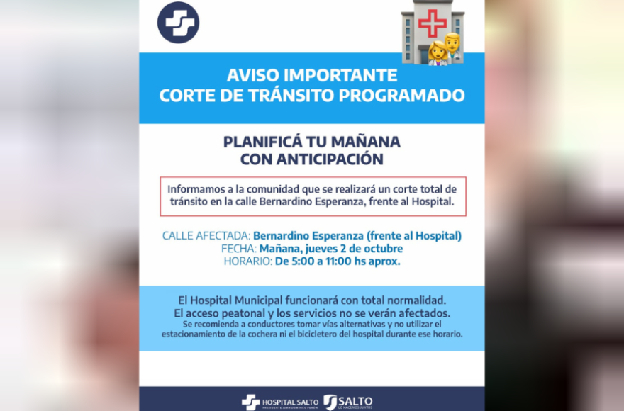 Desde el Ejecutivo local solicitaron a los conductores que durante ese lapso utilicen vías alternativas para circular. 