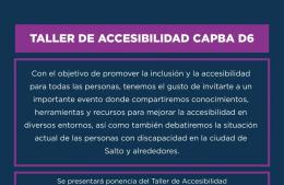 Salto será sede de importante taller y charla sobre accesibilidad