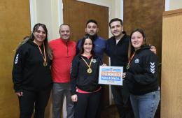 Las campeonas pasaron por la Municipalidad