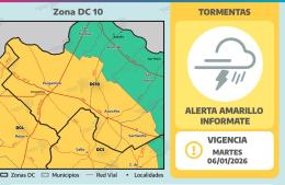 Alerta amarilla por tormentas