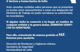 Recomiendan verificar identidad ante visitas en comercios y hogares