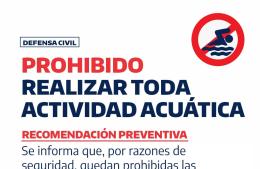 Prohibición de actividades acuáticas