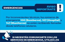 Falla en las líneas de emergencia para llamados desde celulares