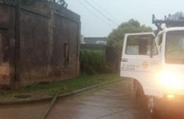 Temporal en Salto: cayó un poste de luz