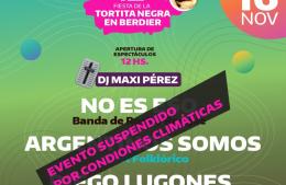 Se suspende la Fiesta de la Tortita Negra por condiciones climáticas previstas