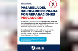 Cierran la pasarela principal del Balneario Municipal por reparaciones