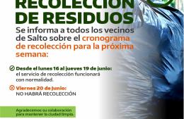 Modificación en el servicio de recolección de residuos