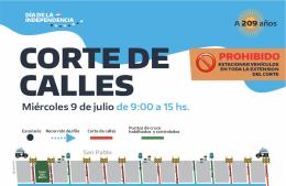 Corte de calles por festejos del Día de la Independencia