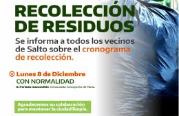 Recolección de residuos: servicio normal durante el feriado