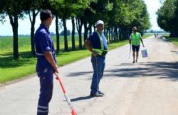 Tareas de demarcación en el acceso a Inés Indart