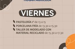 Empezaron las inscripciones para los talleres del Hogar Agrícola