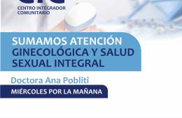 Salud sexual y ginecología en el Centro Integrador Complementario