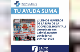 Quedan los últimos números de la rifa de la Cooperadora del Hospital