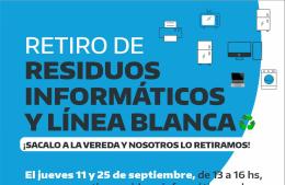 Nueva jornada de recolección de residuos electrónicos y de línea blanca